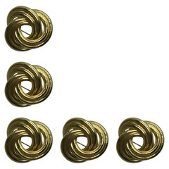 Vintage Brooch Lot 5 Piece Gold Tone Spiral Pins Love Knot Mod Geo Retro 3-D