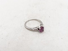 Vintage $5000 1.50ct CERTIFIED NO HEAT Pink Sapphire Diamond 14k White Gold Ring