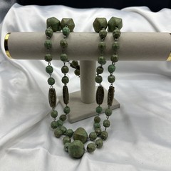 Vtg Handcrafted Extra Long Painted Beads Necklace. It’s 36” Long. See pics.