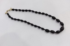 Vintage black glass necklace