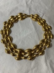 Vintage Napier 16.5” Thick Gold Tone Mesh Link Necklace Statement Choker Collar