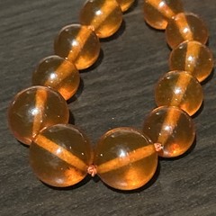 Vtg Beautiful Baltic Balls AMBER Beads Knotted Honey Color Necklace 36g
