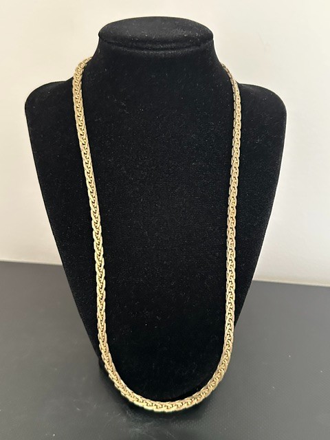 Vintage Bold Chunky 14KGP 23″ Chain Necklace. Foldable Links. From Flat to 4mm.