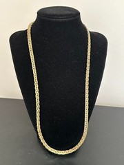 Vintage Bold Chunky 14KGP 23″ Chain Necklace. Foldable Links. From Flat to 4mm.