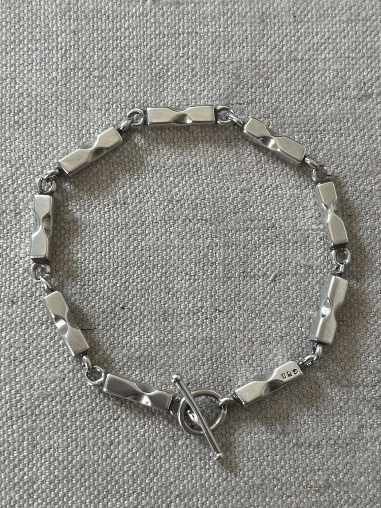 Vintage Mexican Sterling Silver Link Bracelet 8 1/2 Inches