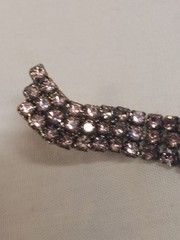 Vintage Pink Rhinestone Dangle Earrings Waterfall Fringe 1950s 1970s Costume