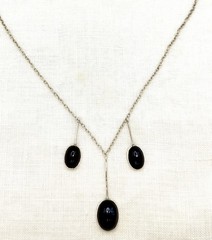 Antique Edwardian SODALITE 935 Sterling Silver Negligee Necklace ~ GERMANY