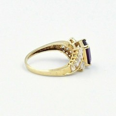 3Ct Emerald Cut Lab Created Sapphire Diamond Engagement 14K Yellow Gold FN Ring