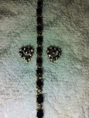 Sparkling Sapphire And Diamond Tennis Bracelet & Earrings Sterling Silver