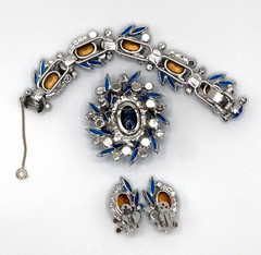 JULIANA D&E Parure Blue Heliotrope Olivine Accents Reference #1199 & 5474