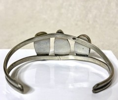 Alpaca Mexico Silver Cuff Bracelet Turquoise Adjustable