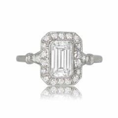 Art Deco Style 2.75Ct Lab-Created Diamond Engagement Ring 14K White Gold Finish