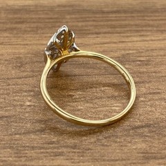 Vintage Style Lab Created Diamond Pierced Marquise Cluster 925 Silver Ring