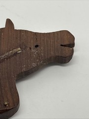 1940s World War 11 Hand Carved Horse Brooch Red Mill Equestrian Western Folk Art