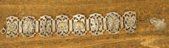 Vintage Souvenir Bracelet Morocco Hamsa Hand Elephant Link Nickel Plated Brass