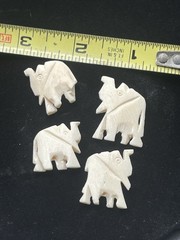 Vintage Southwest Carved Elephant Fetish Jewelry Making Bead Lot