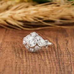 1.50 Ct Art Deco Vintage Style Lab-Created Diamond Engagement Ring In 925 Silver