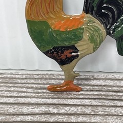 Vintage Germany KUHN ZINN ZINC 93% Rooster Enameled Broch