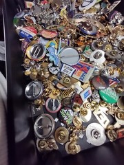 Lot Of Assorted Pins And Pin Back Buttons Pin Lot Collection ZT1 3.5 Pounds