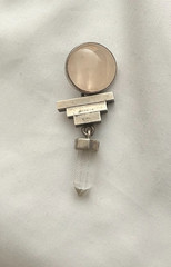 VTG 925 Sterling Silver Rose Clear Quartz Crystal Point Step Pendant Art Deco