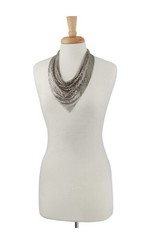 Whiting and Davis Silver Mesh Bib Scarf Bandana Necklace