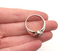 Vintage Sterling Silver Signed SHUBE Southwestern Style Jasper Tapered Ring sz 9