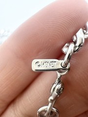 Vintage Monet Link Chain 835 935 Sterling Silver Travel Charm Necklace 28”