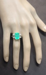 Vintage 14k Yellow Gold Engagement Ring3.02ct.Natural Colombian Emerald GIA Cert