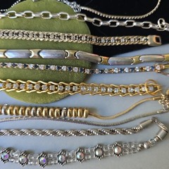 Lot Of 12 Vintage To Now Silver Gold Tone Bracelets