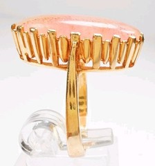 Antique 13/14K Gold Huge Strawberry Quartz Ring 21x11mm Oval Size 6.75 5.8 Grams