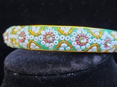 Vintage BOHO CHIC Beadwork Bangle Bracelet vintage Coachella hippie – b1107