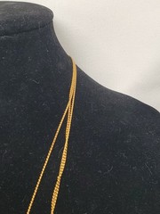 Vintage Goldette Gold Tone Triple (3) Strand Necklace W/ Locket & Medusa? Face