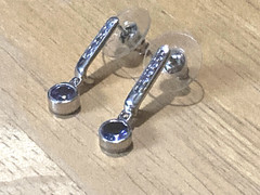 Vintage Chuck Clemency Earrings Tanzanite Sterling Silver Drop/Dangle 925 STS