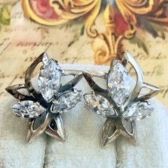 Superb 925 Sterling Silver & Gemstone Earrings – Vintage East European -#1881