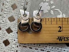 Vintage signed CAROL LEE silver TONE rhinestone Pierced Earrings