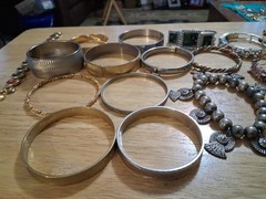 Vintage Bangle Cuff Beaded Bracelet Lot Of 19 Pcs Free Shipping See Description