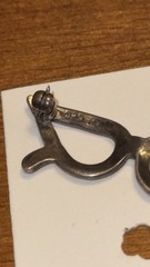 Antique Sterling Silver/Marcacite Cat Eye Glasses Brooch/Pin Stamp 925 Art Deco