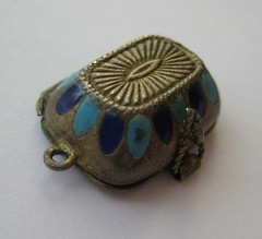 ANTIQUE Egyptian Revival 800 Silver SPHINX BASKET Vintage Charm Opens BABY MOSES