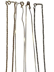 4 Napier Chain Necklaces, 3 Gold Tone, 1 Silver Tone Varies Lengths