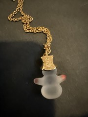 Avon Vtg Pendant Gold Tone Hat Frosted Snowman Christmas Holiday Jewelry