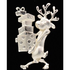 Danecraft Vintage Reindeer Pin Brooch Christmas Gifts NOS Signed 1980s BinAH