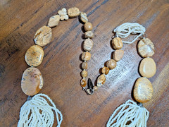 Coldwater Creek Jasper Stone Multi-strand Seed Bead 32” Necklace Boho Butterfly