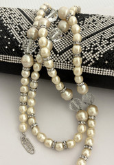 Vintage YSL Yves Saint Laurent Necklace Long Opera Faux Baroque Pearl Choker