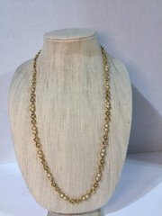 Lovely 28″ Gold Tone Metal Twisted Infinity Chain & Faux Pearl Necklace!