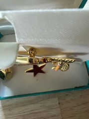 Tona Gold Tone Multicolor Enamel Book Stack And Dangling Charms Teachers Brooch