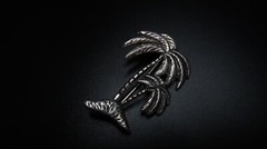 Vintage Sterling Silver Palm Tree Brooch 4.5cm BB9