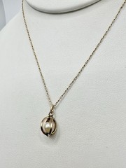 VTG 14k Gold Filled Pearl Cage Pendant 18in GF Chain Minimalist Estate Sale Read