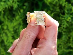 Vintage 0.24Ct Diamond and 18k Yellow Gold Cufflinks Circa 1970