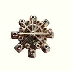 Vintage CZECH Garnet Glass Brooch Sparkling Bohemian rhinestones red Jewelry