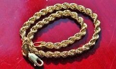 10k yellow gold bracelet 7.0″ rope chain vintage 1.6gr